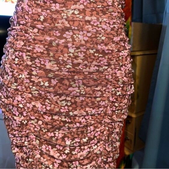 NWT Lily Rose Floral Ruched Bodycon Mesh Dress sz L - Picture 9 of 13